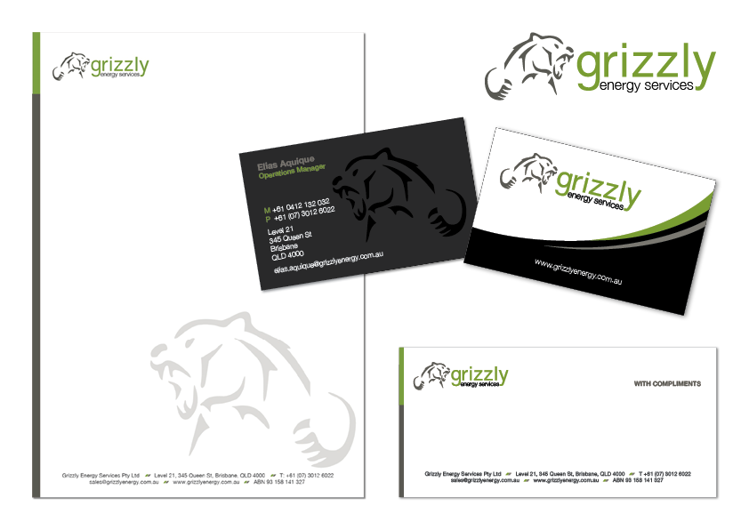 Business Card and Stationary Design for Grizzly Energy Services
