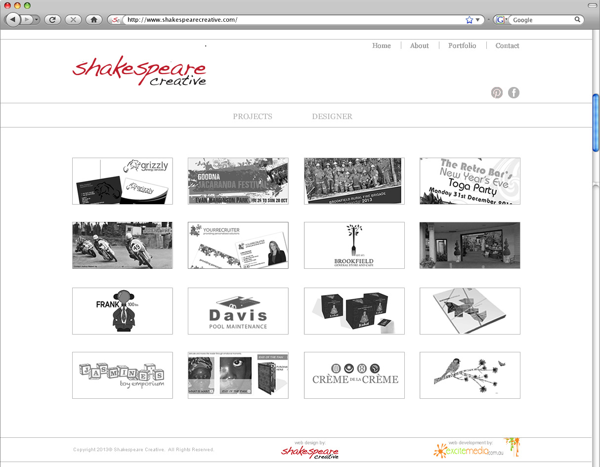Website Design for Shakespeare Creative