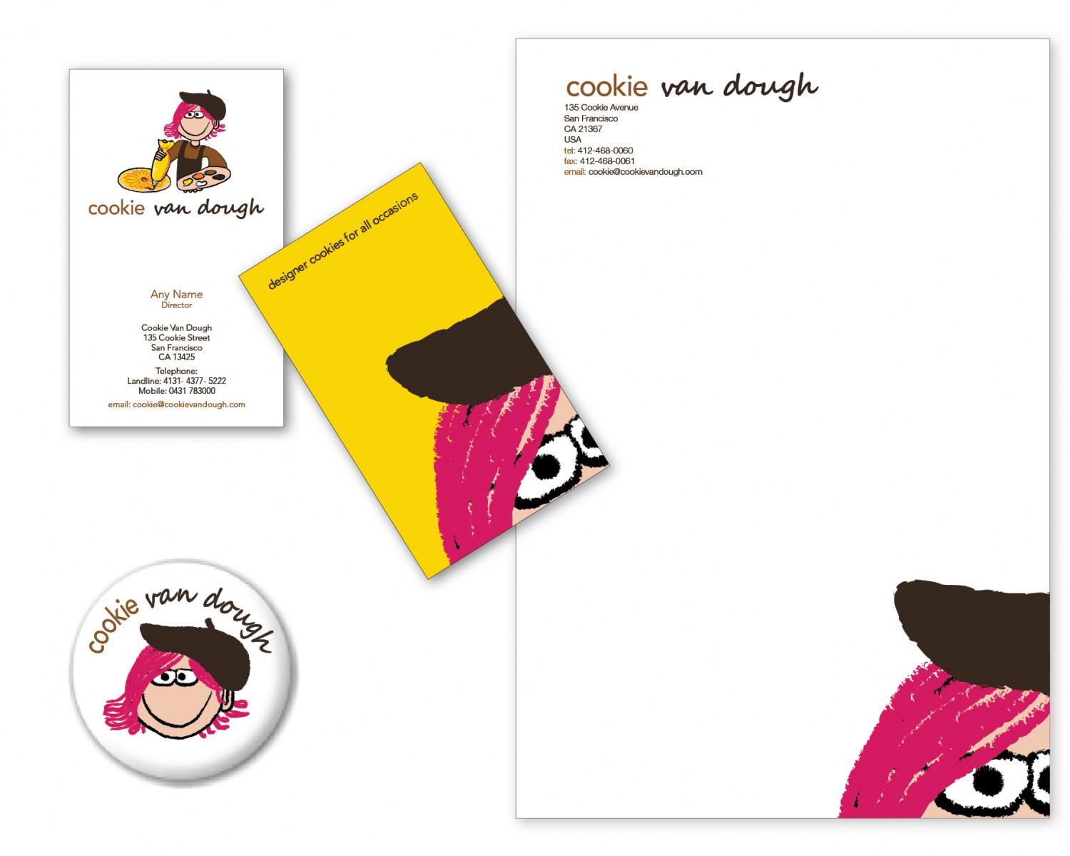 Business Card and Stationary Design for Cookie Van Dough
